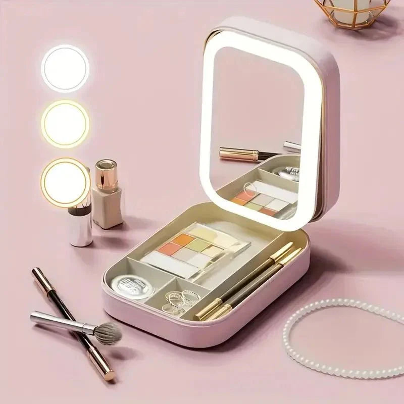 Compact Makeup Vanity With LED Mirror ⭐⭐⭐⭐⭐ (4.8 based on 1,274 reviews)
