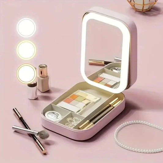 Compact Makeup Vanity With LED Mirror ⭐⭐⭐⭐⭐ (4.8 based on 1,274 reviews)